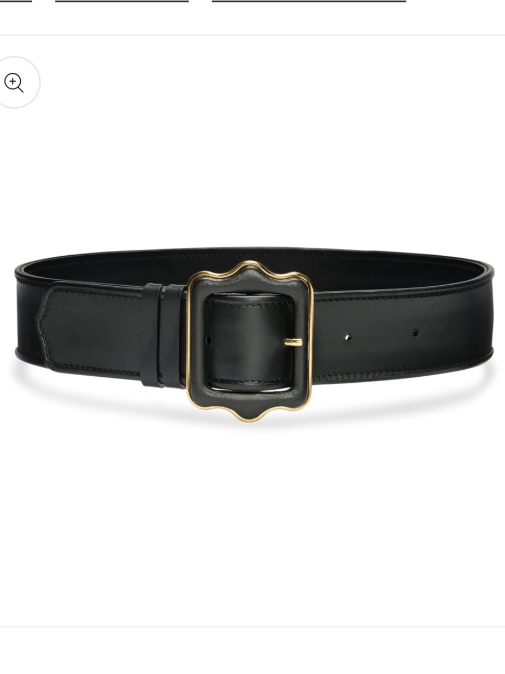 Sarah Flint - Vienna Waist Belt - Black Leather Belt with Gold Scalloped Buckle